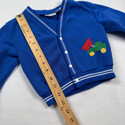 Vintage Half Moon Dump Truck Sweatshirt Cardigan - Baby 12 Months