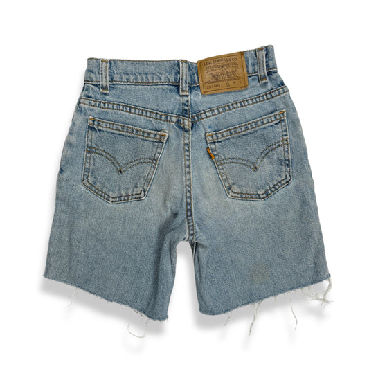 Vintage Orange Tab Levi's Light Wash Cut Off Denim Shorts - Size Youth 10