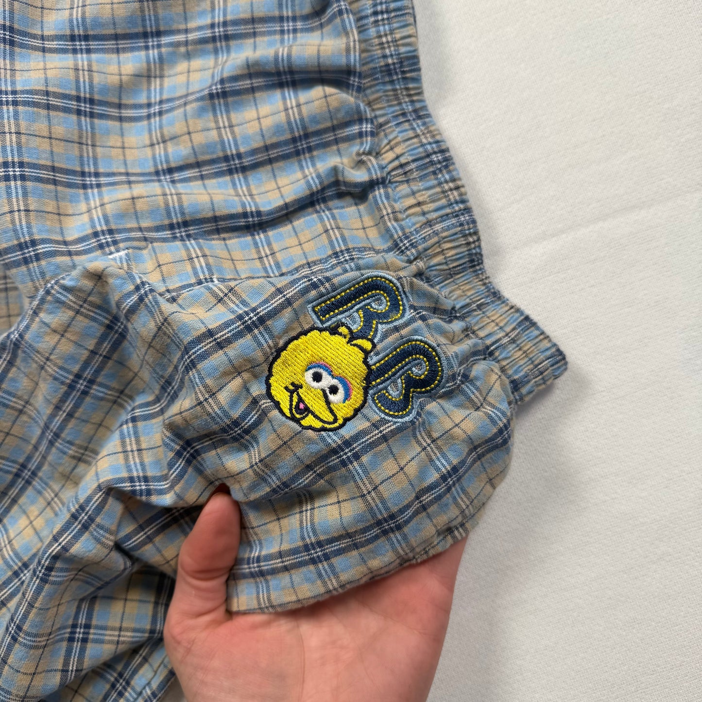 Vintage Y2K Big Bird Sesame Street Plaid Pants