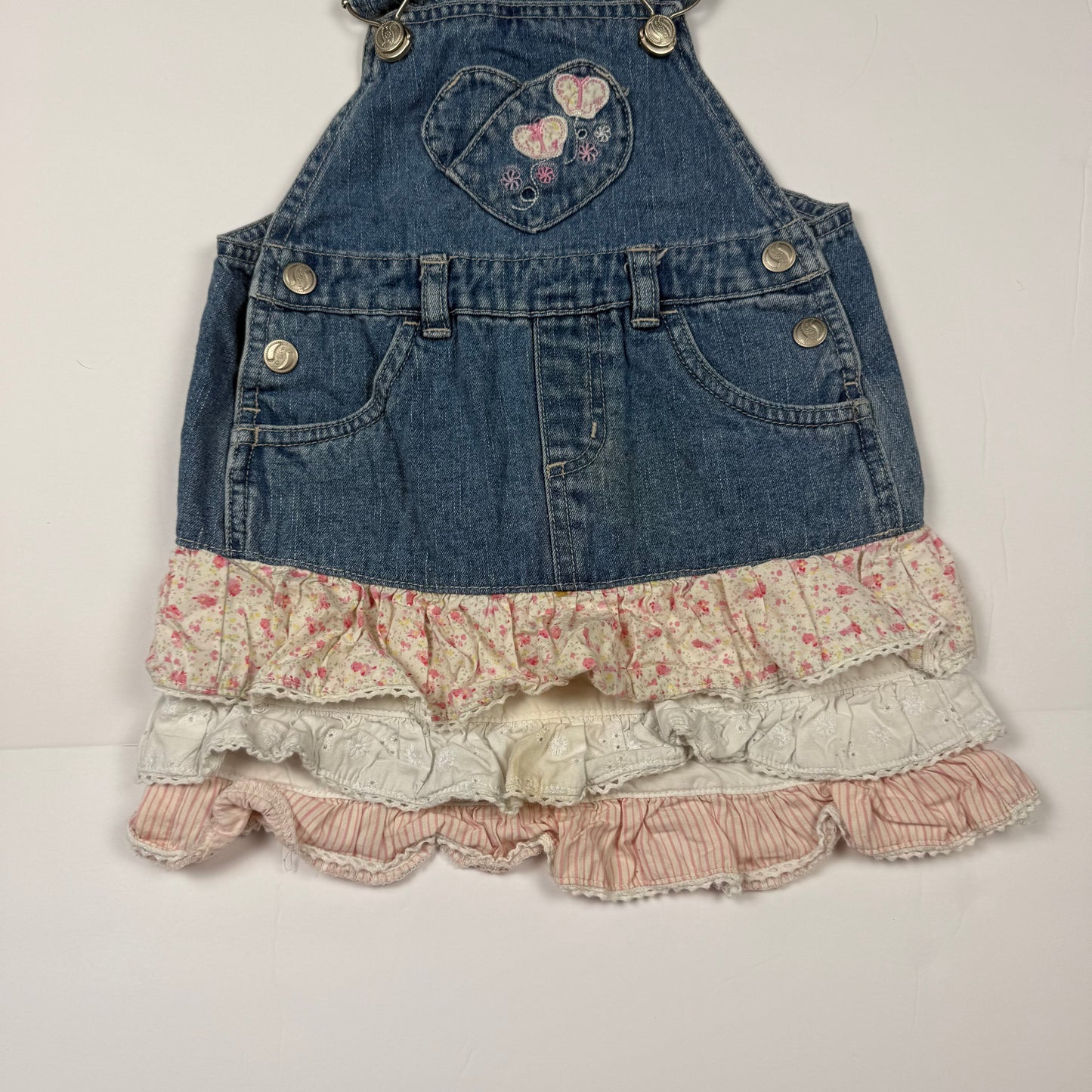 Y2K Floral Denim Dress - 3T