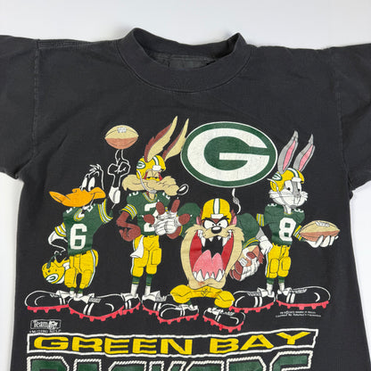 Vintage 1993 Green Bay Packers Looney Tunes T-Shirt - Youth Medium 8/10
