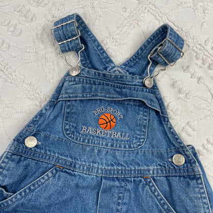 Vintage Basketball Denim Shortalls - 6 Months