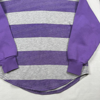 Vintage 1990's Willow Bay Purple Grey Striped Sweatshirt - Youth Size 6