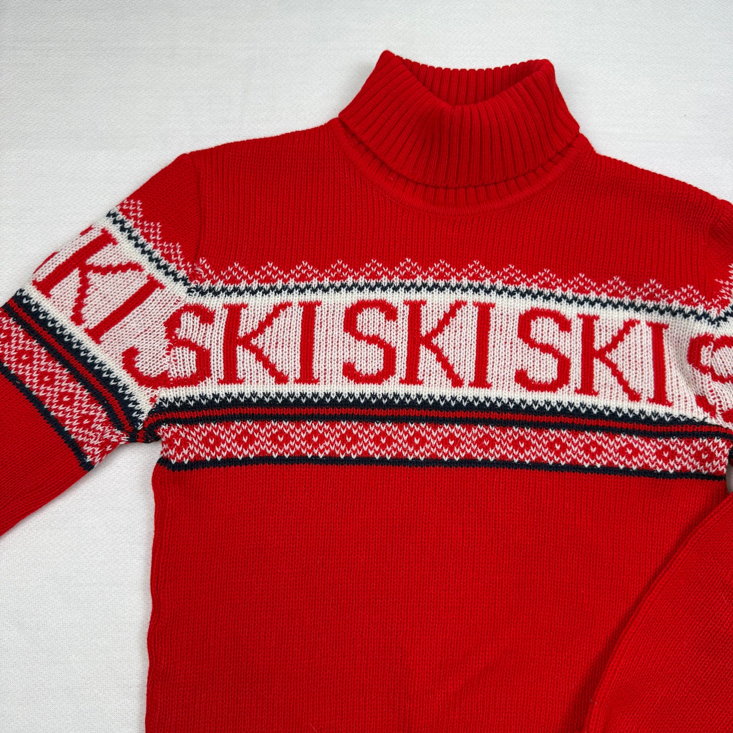 Vintage 1980's Ski Knit Sweater - Youth 6/8