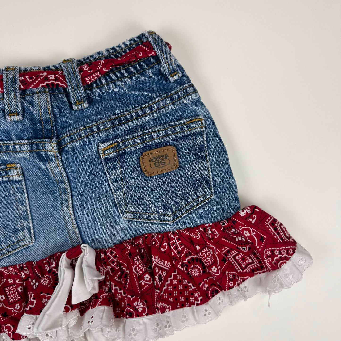 Vintage 1990's Route 66 Denim Skirt - 2T