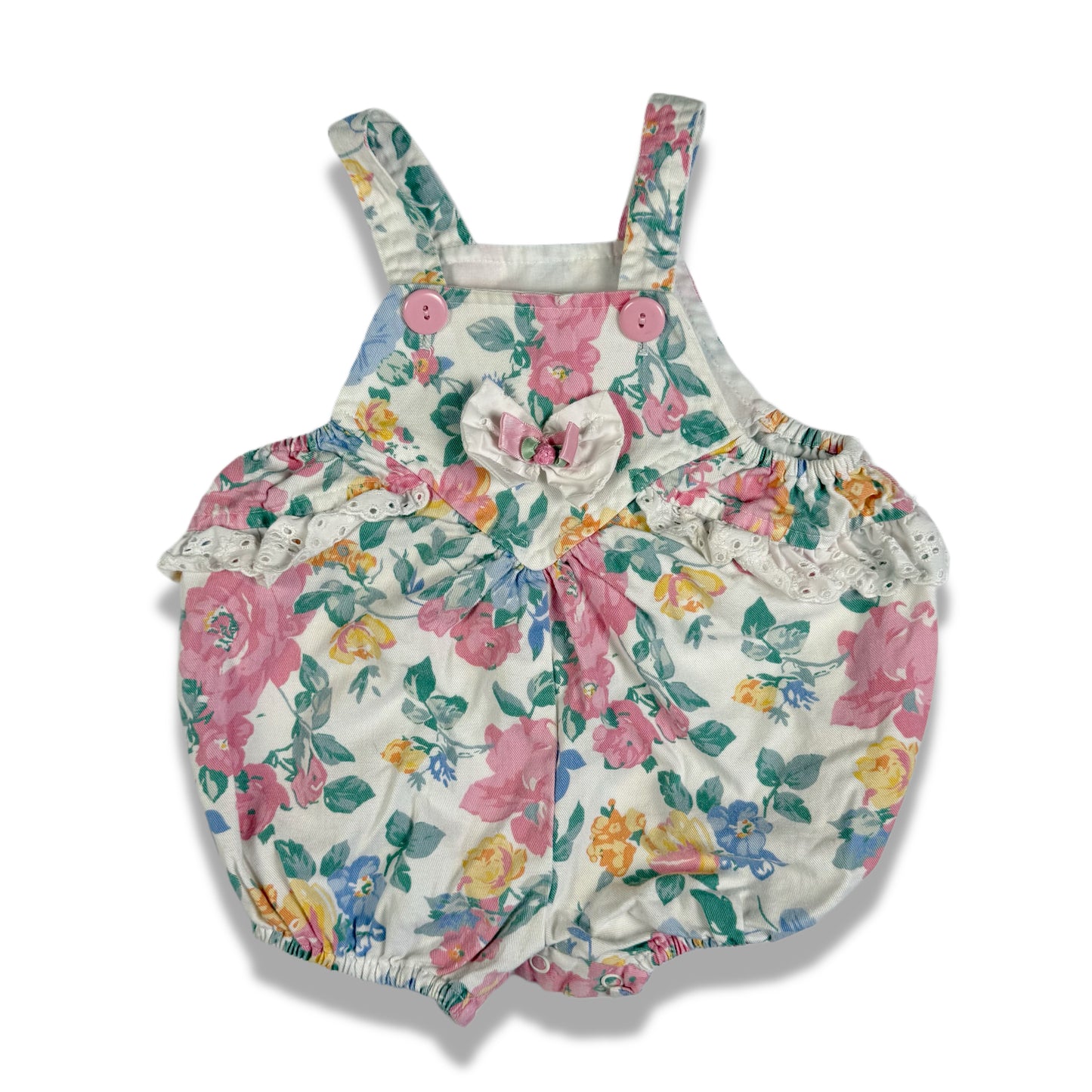 Vintage 1990's Floral Bubble Romper - 3/6 Months