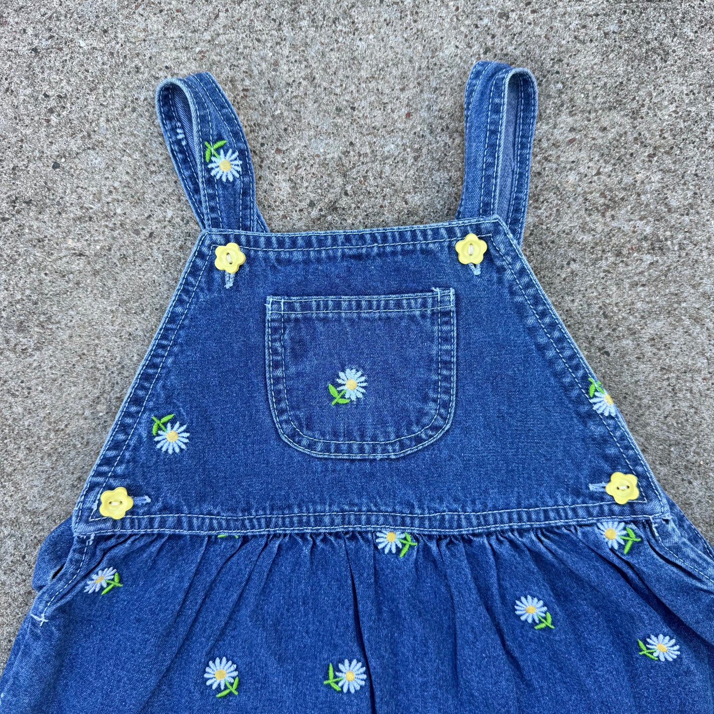 Y2K Denim Daisy Dress - 18 Months