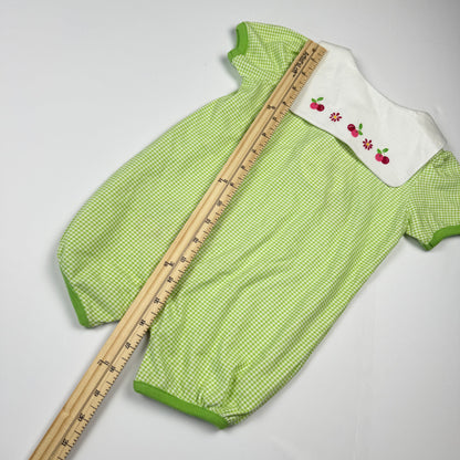 Y2K Small Steps Cherry Gingham Romper - 12 Months