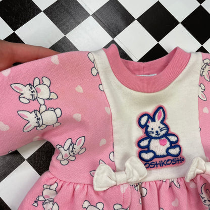 Vintage Oshkosh B'Gosh Bunny Pink Romper - 3/6 Months