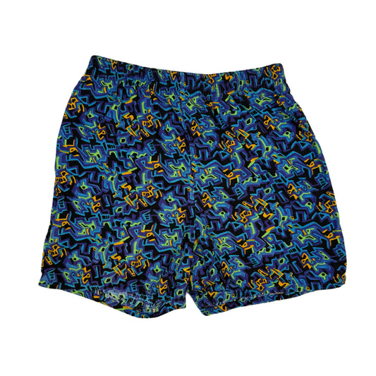 Vintage Funky Print Neon Surf Shorts - Youth Large