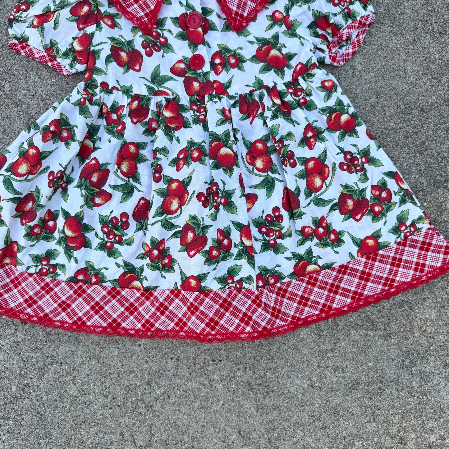 Vintage Cherry Collared Dress - 3T