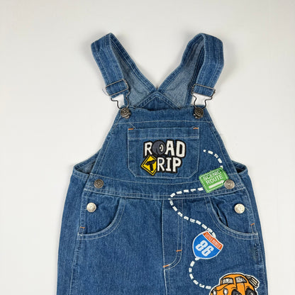 Vintage Road Trip Vehicle Overalls - 12 Months