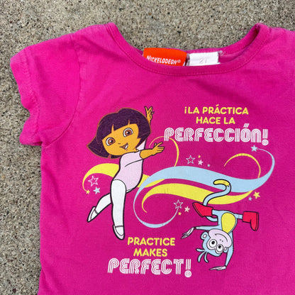 Y2K 2007 Dora and Boots Dancing T-Shirt - 2T
