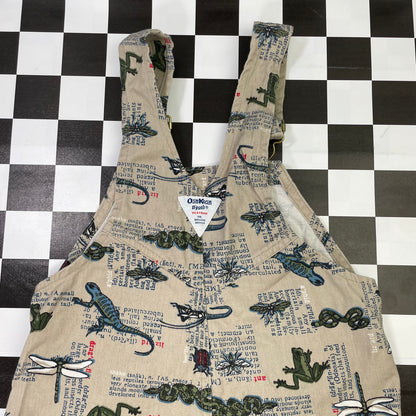 Vintage Oshkosh B'Gosh Insect Frog Snake Shortalls - 4T