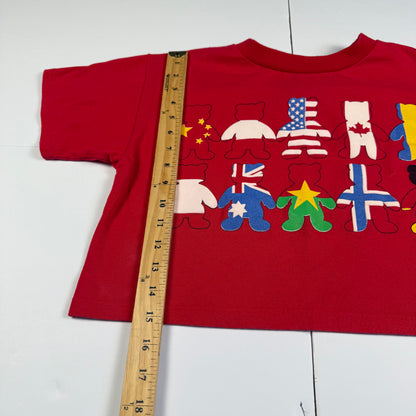 Vintage Spumoni Bear Flag Cropped Shirt - Youth Large