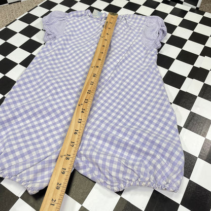 Vintage Purple Gingham Romper - 4T