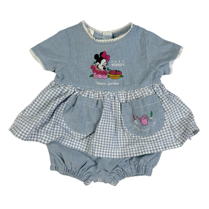 Vintage 1990's Minnie Mouse Flower Garden Romper - 3/6 Months