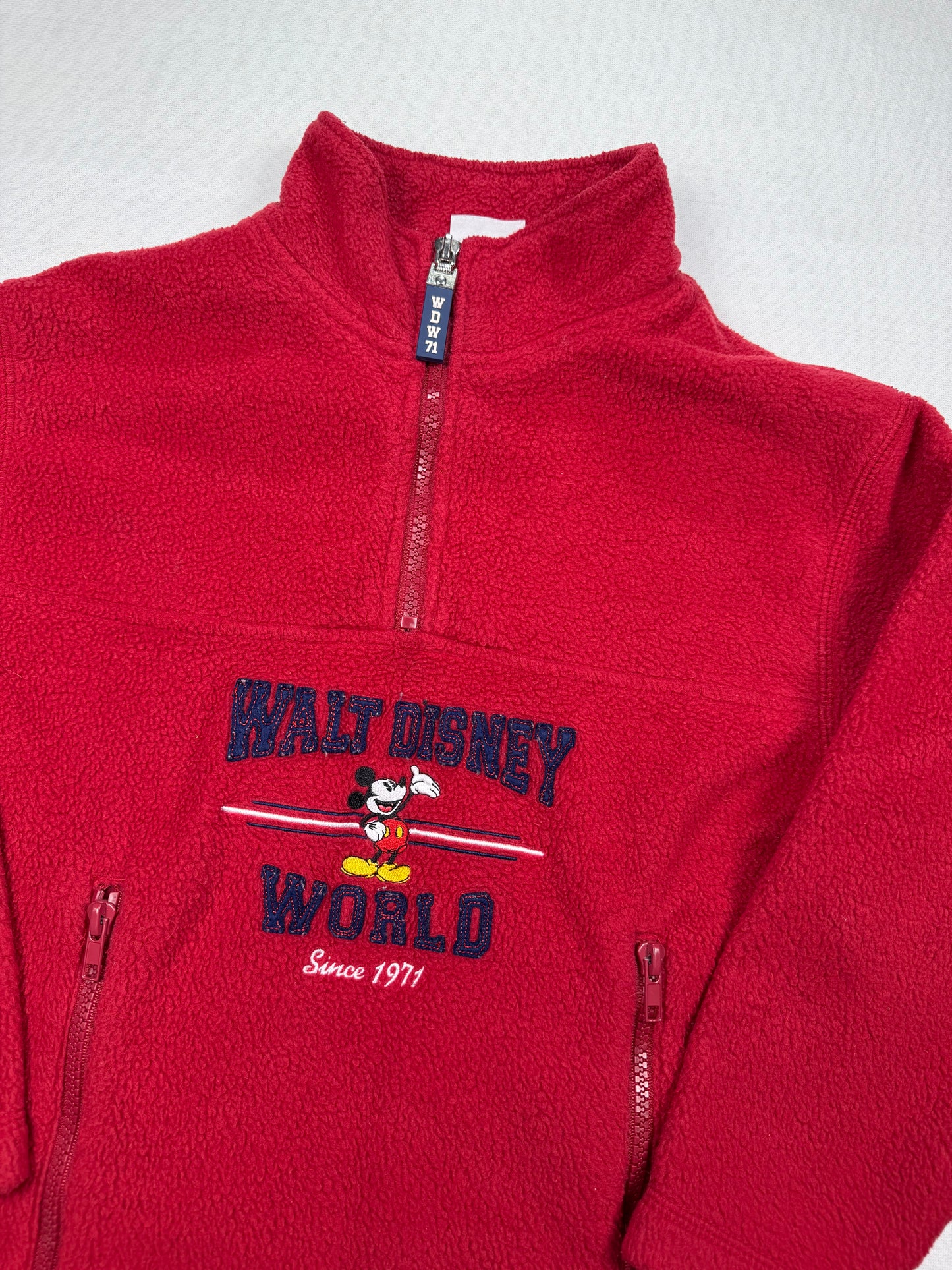 Y2K Walt Disney World Mickey Mouse Fleece Quarter Zip Sweatshirt - Youth Small