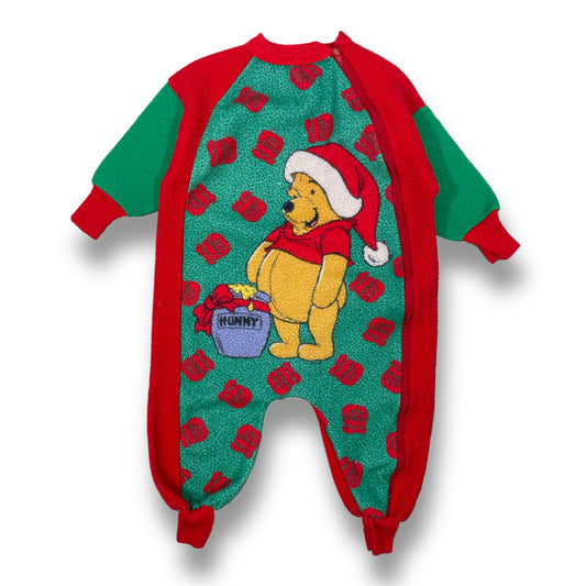 Vintage 1990's Winnie the Pooh Christmas Fleece Pajamas - 2T