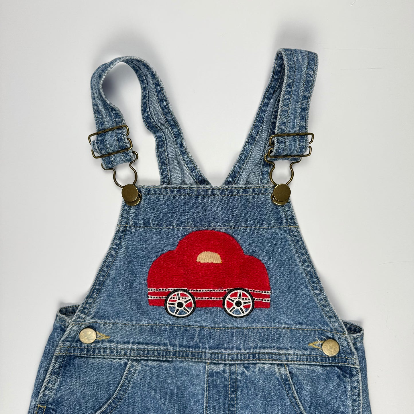 Vintage BonBon Race Car Denim Shortalls - 2T
