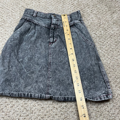 Vintage Black Denim Skirt - Youth Medium