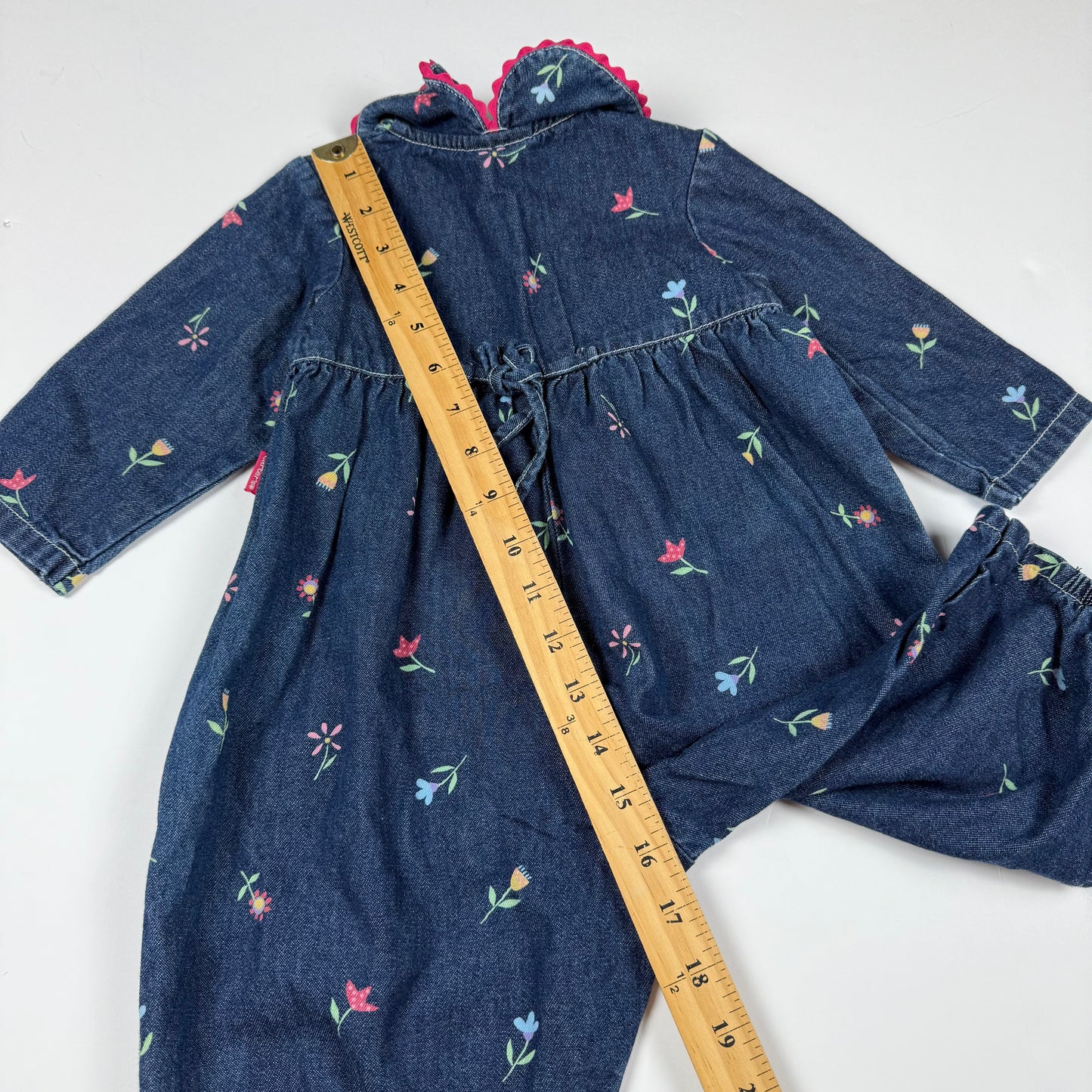 Y2K Carters Floral Denim Romper - 12/18 Months