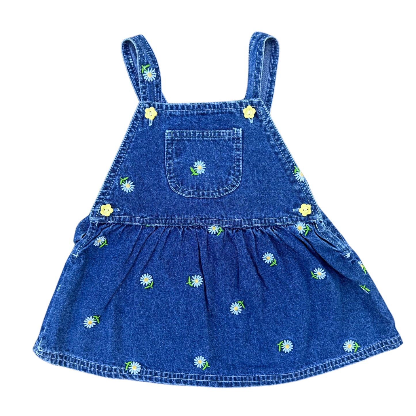Y2K Denim Daisy Dress - 18 Months