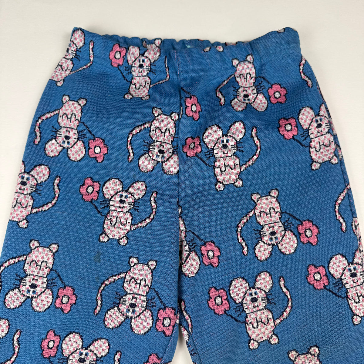 Vintage 1970's AOP Mouse Floral Bellbottom Pants - 2/3T