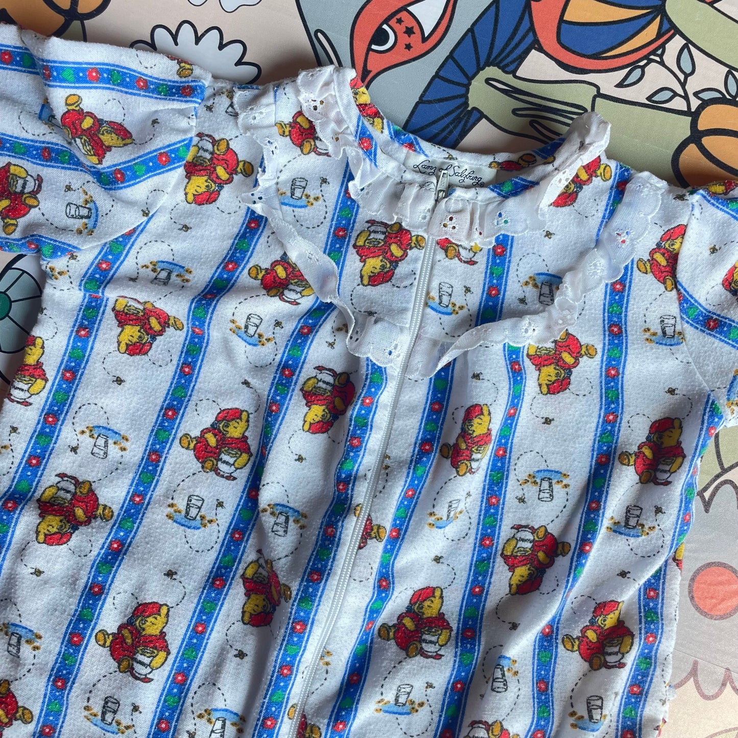 Vintage Winnie the Pooh Striped Sleeper - 18/24 Months