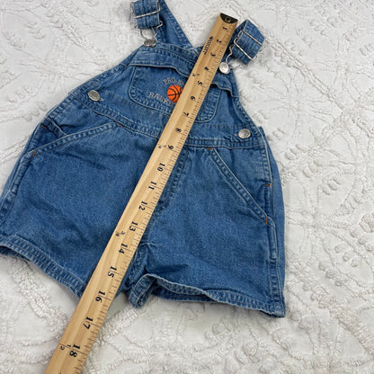 Vintage Basketball Denim Shortalls - 6 Months