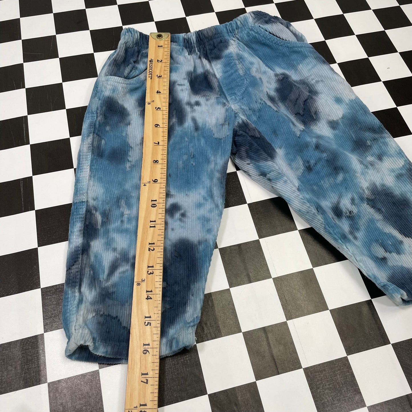 Vintage 1990's Charlie Rocket Blue Tie Dye Corduroy Pants - 18 Months