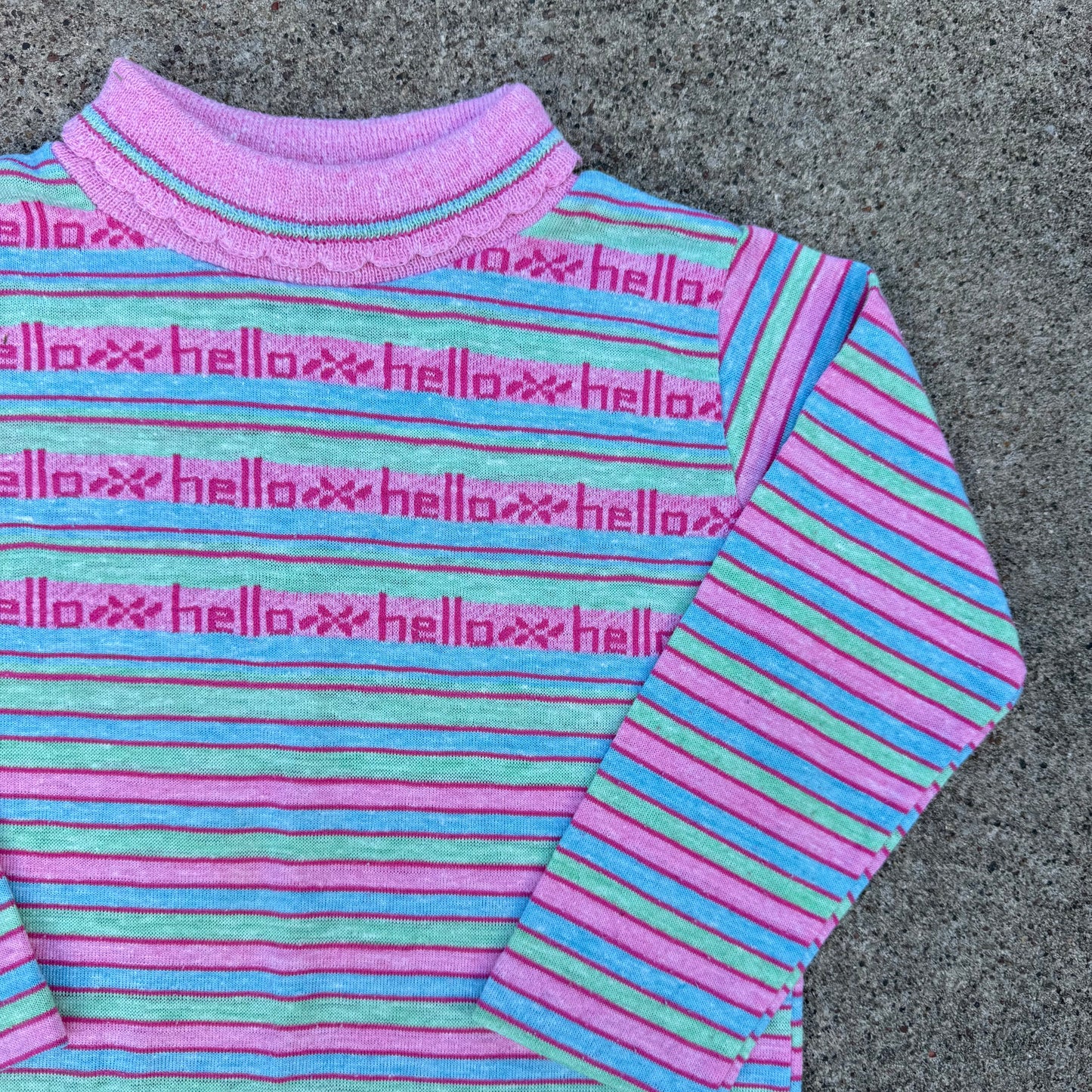 Vintage Health-Tex "Hello" Striped Turtleneck Shirt - 4T