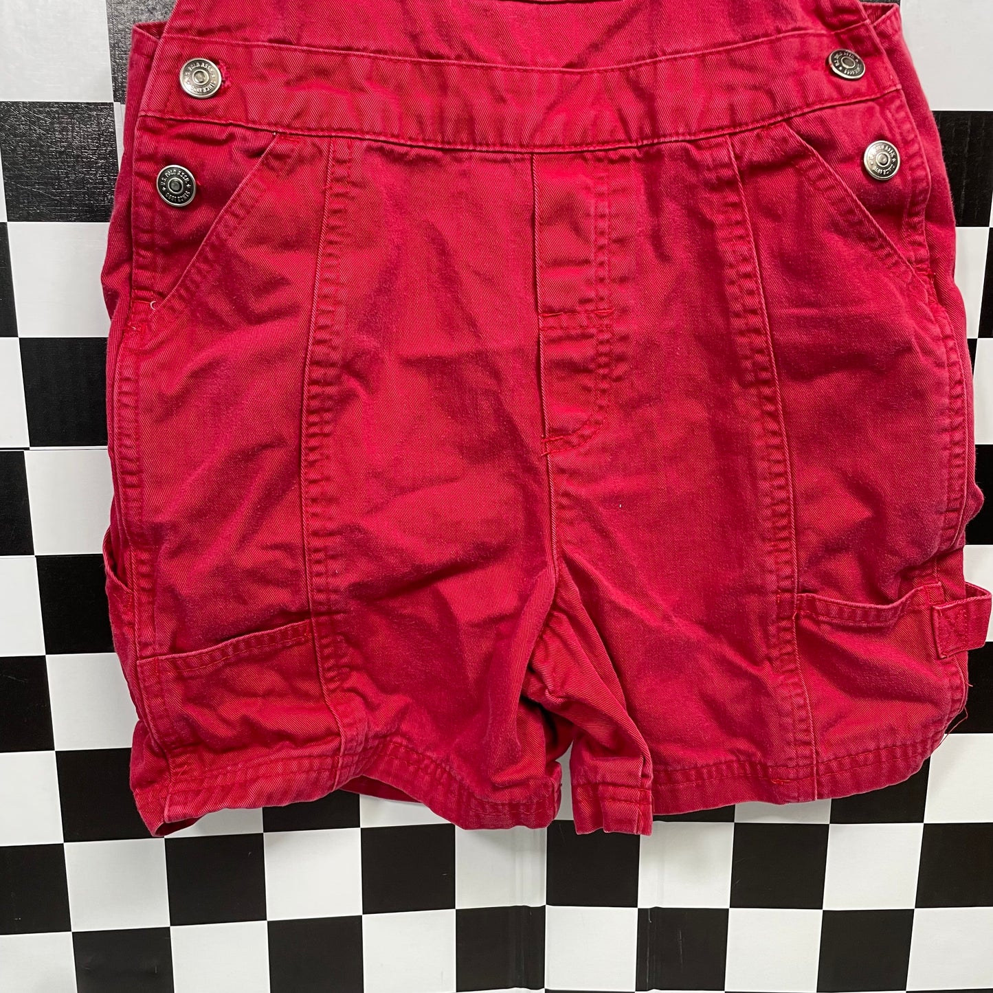 Y2K Polo Red Shortalls - 4T