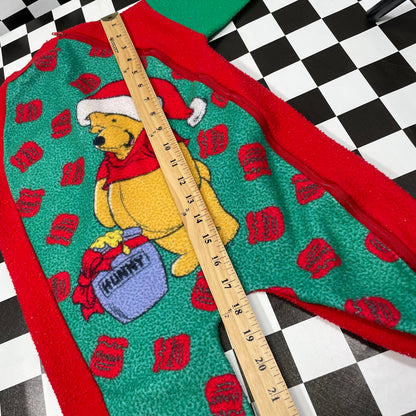 Vintage 1990's Winnie the Pooh Christmas Fleece Pajamas - 2T