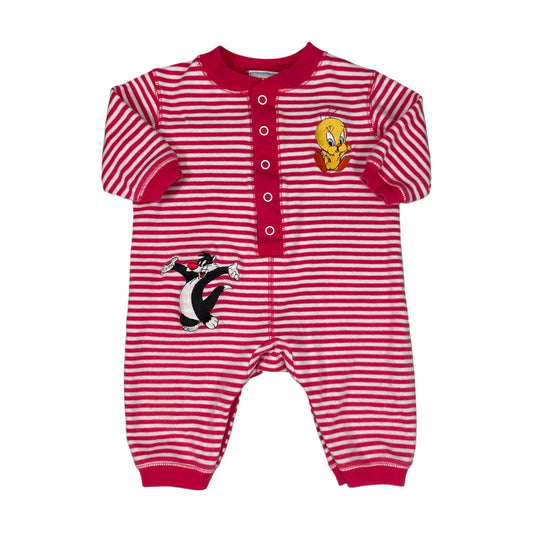 Vintage 1995 Baby Tweety Striped Romper - 6 Months