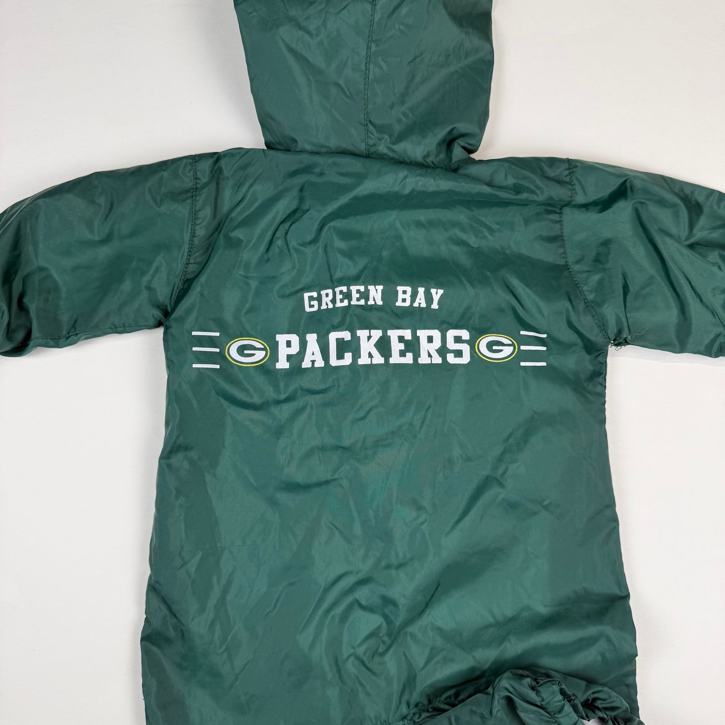 Vintage 1990's Green Bay Packers Windbreaker Romper - 3/6 Months