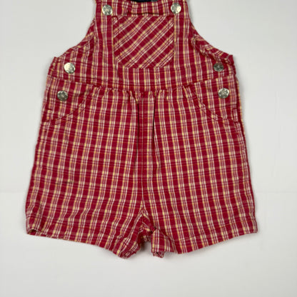 Vintage Y2K Honors Plaid Shortalls - 12/18 Months
