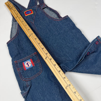 Y2K Rookie Baseball Denim Overalls - 6/9 Months