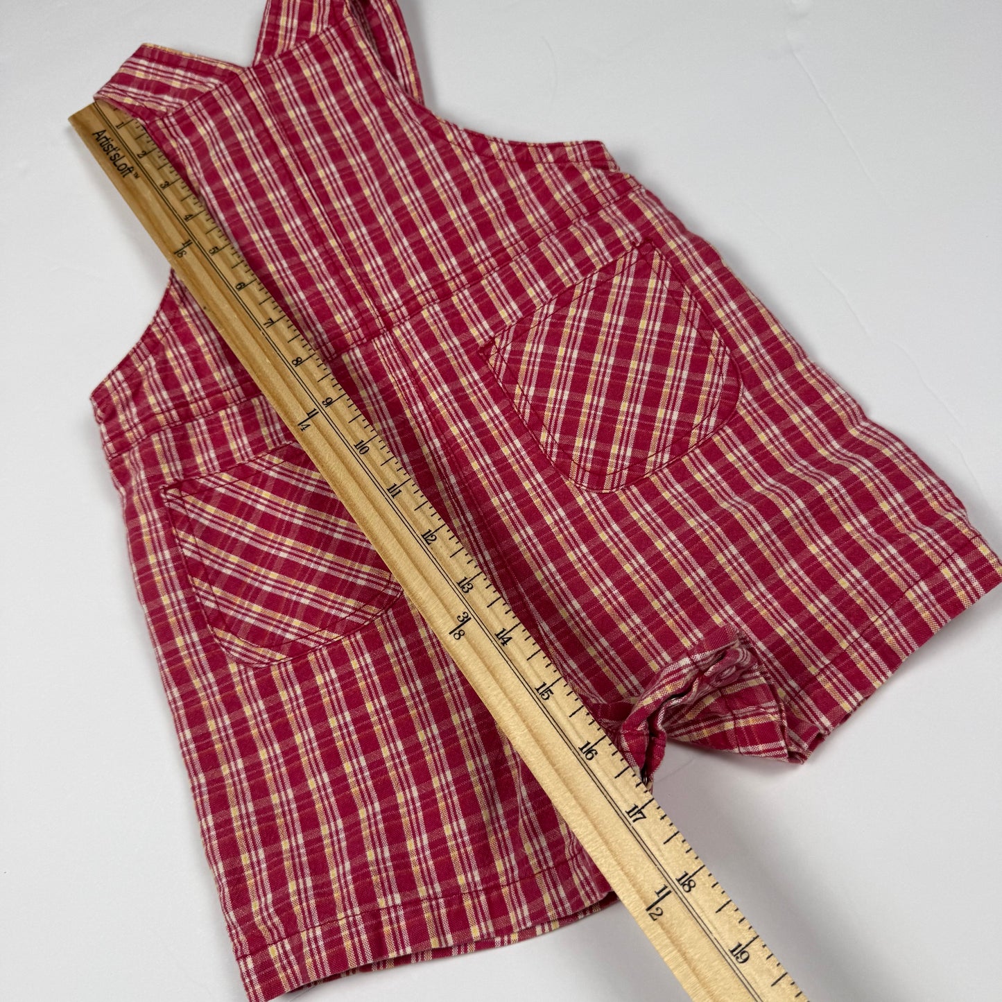 Vintage Y2K Honors Plaid Shortalls - 12/18 Months