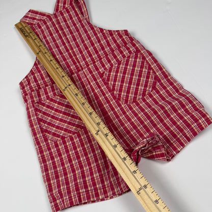 Vintage Y2K Honors Plaid Shortalls - 12/18 Months