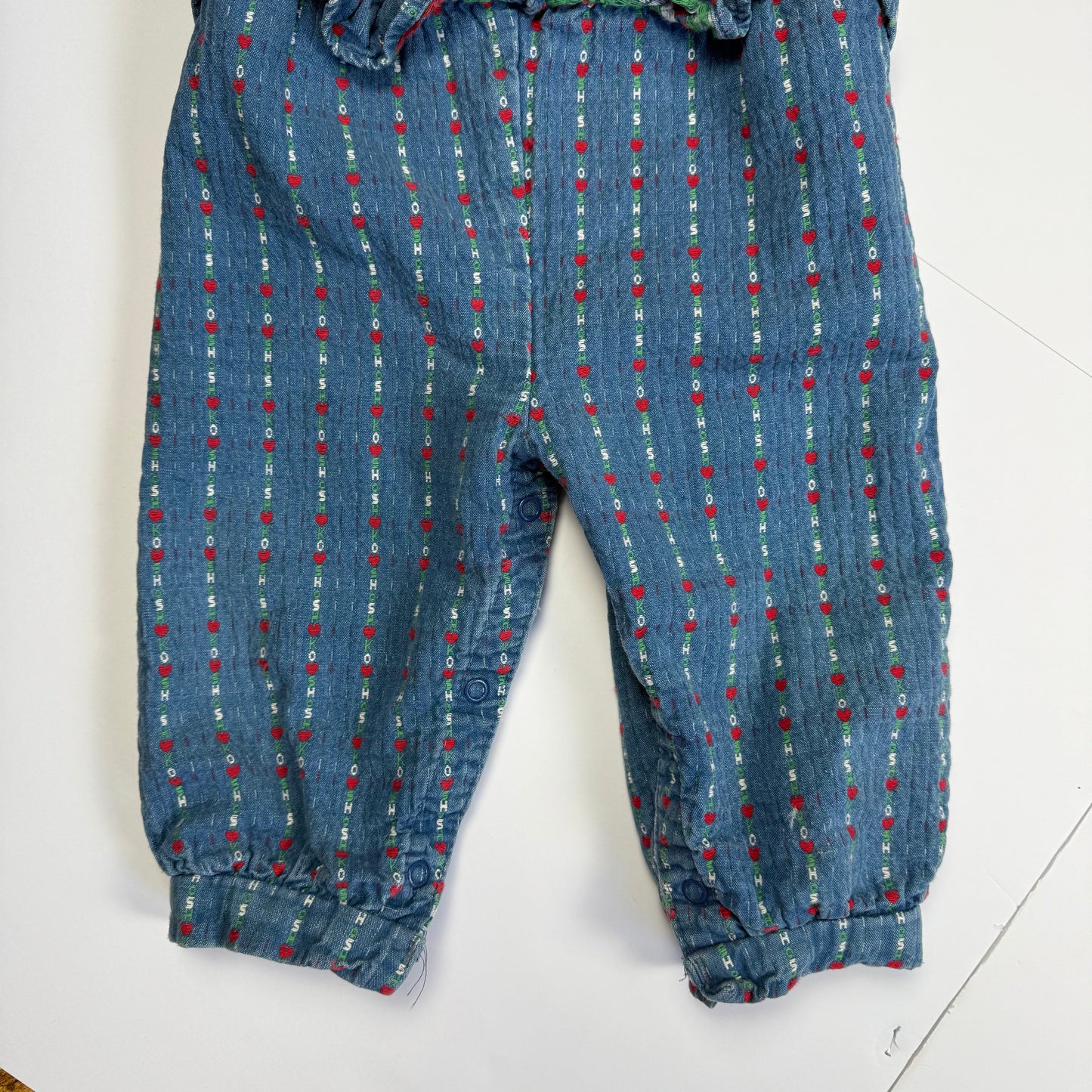 Vintage Oshkosh B'Gosh Spell Out Bubble Overalls Romper - 24 Months