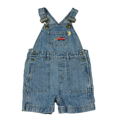 Y2K 2005 Gymboree Fire Truck Shortalls - 12/18 Months