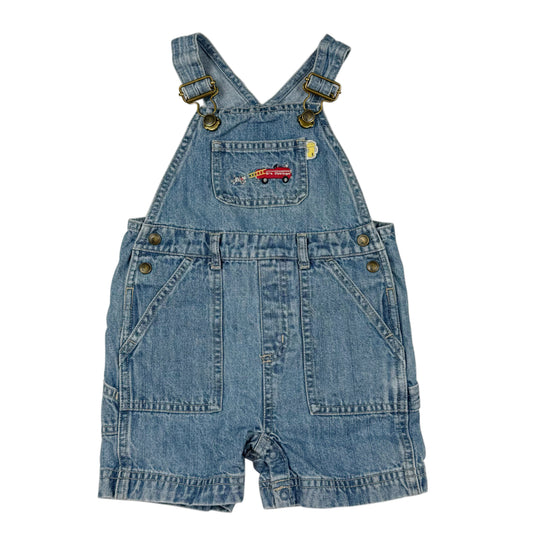 Y2K 2005 Gymboree Fire Truck Shortalls - 12/18 Months
