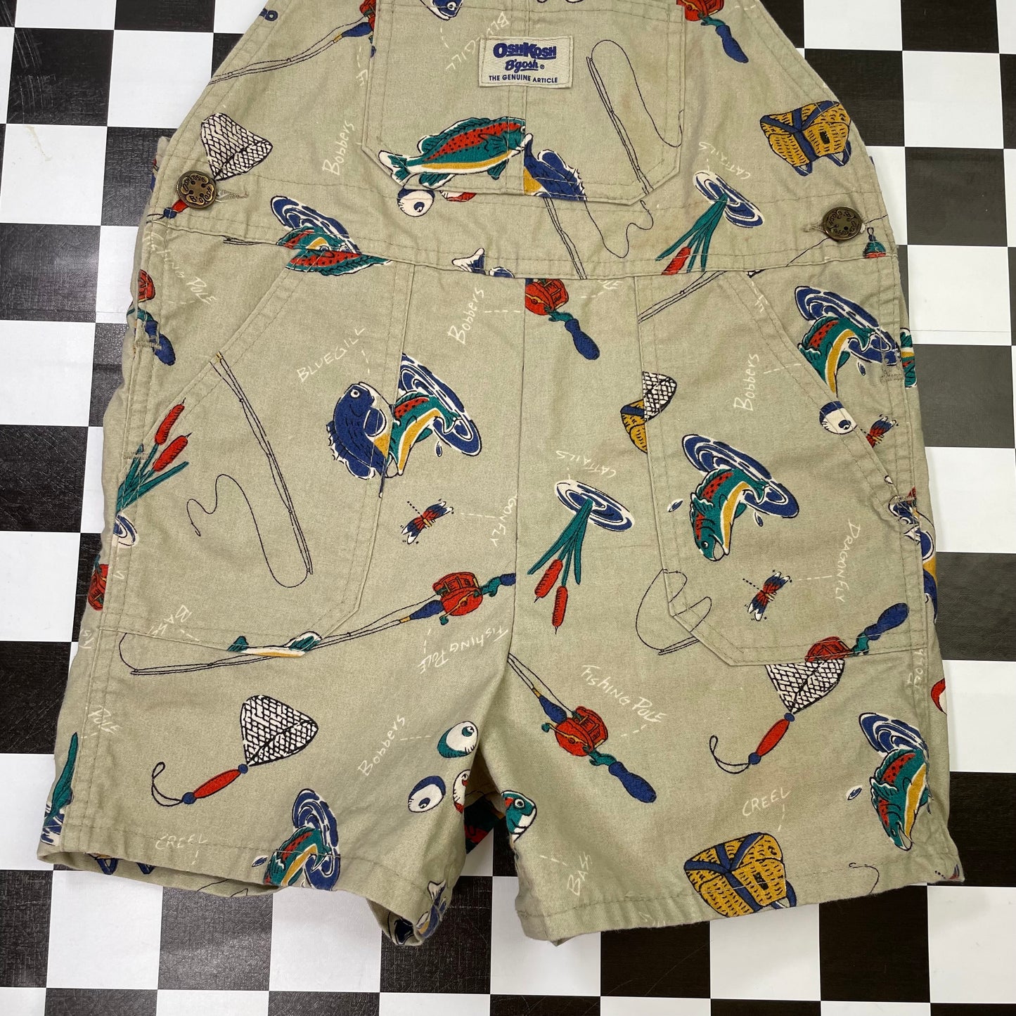 Vintage Oshkosh B'Gosh Fishing Shortalls - 4T