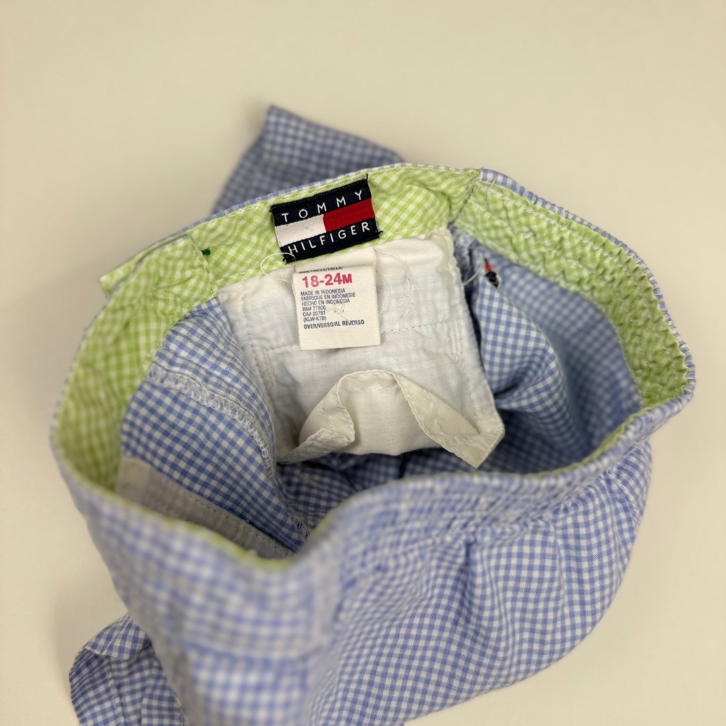 Y2K Tommy Hilfiger Gingham Shorts - 18/24 Months