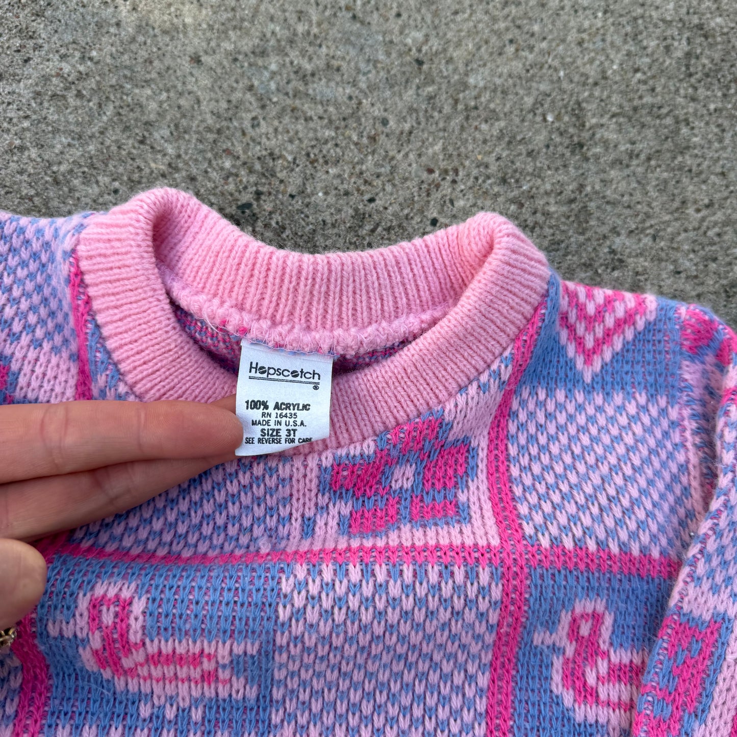 Vintage 1980's Pink Knit Sweater - 2T