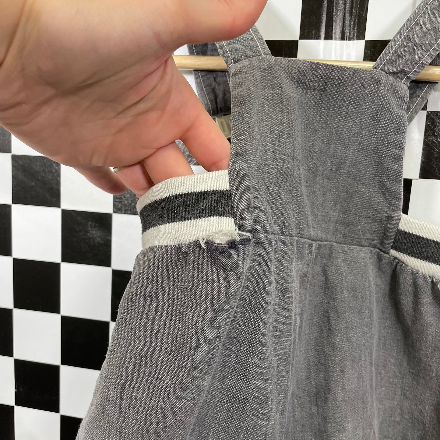 Vintage Garage Grey Clip Jogger Overalls - 18 Months