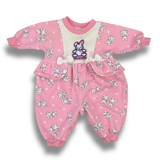 Vintage Oshkosh B'Gosh Bunny Pink Romper - 3/6 Months