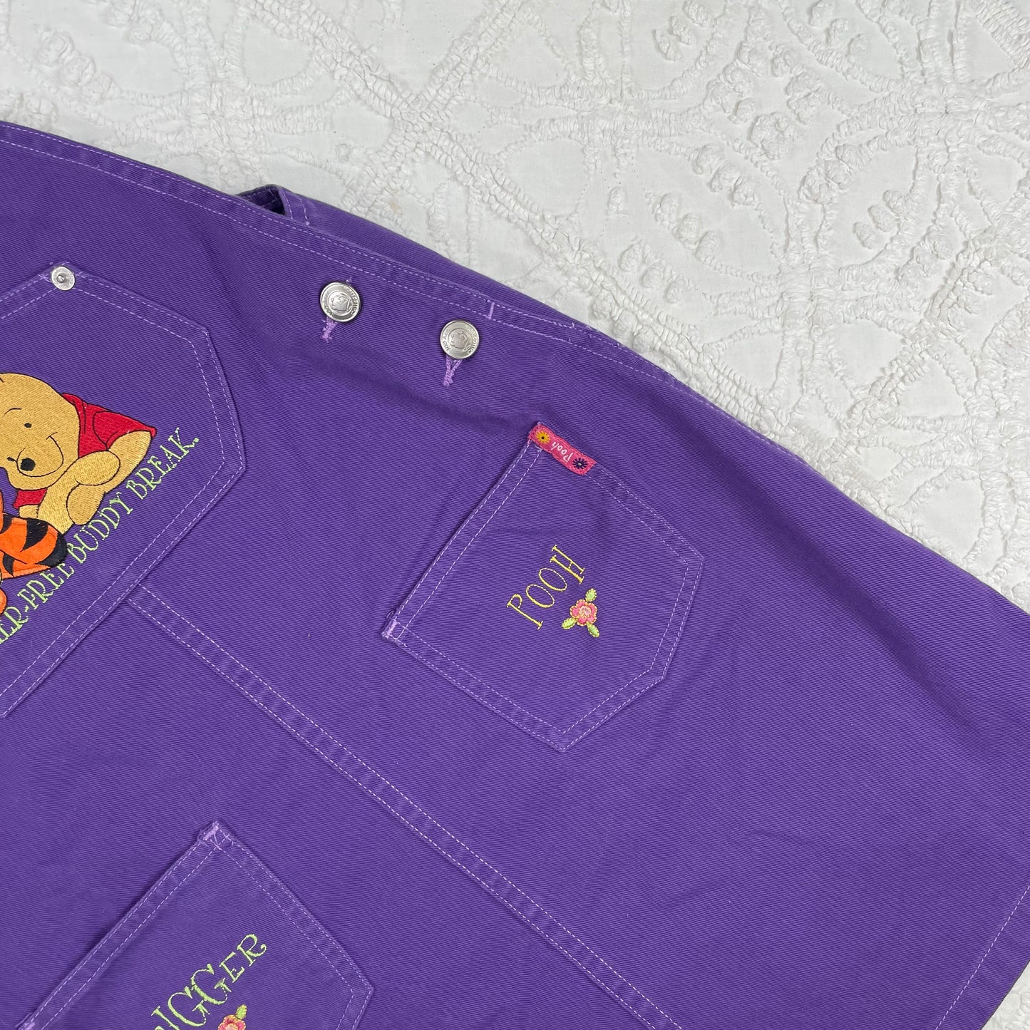 Vintage Winnie the Pooh Purple Overall Dress - Youth Large