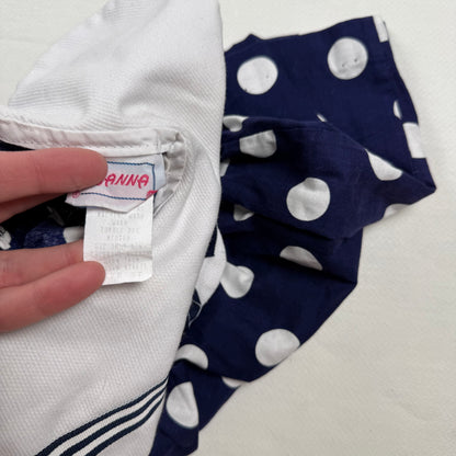 Vintage Navy Blue Polka Dot Dress - 3T